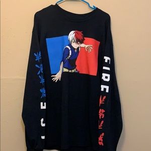 MyHero Academia TODOROKI graphic long sleeve shirt